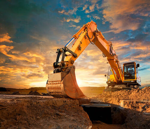 Excavator at Construction Site